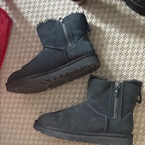 UGG Classic Mini Double Zip boots in black